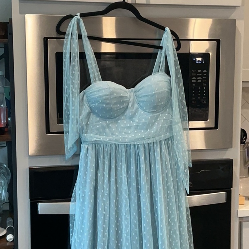 Light Blue Polka Dot Dress